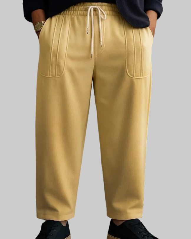 POCKET STRIPE BAGGY TROUSER (Beige)