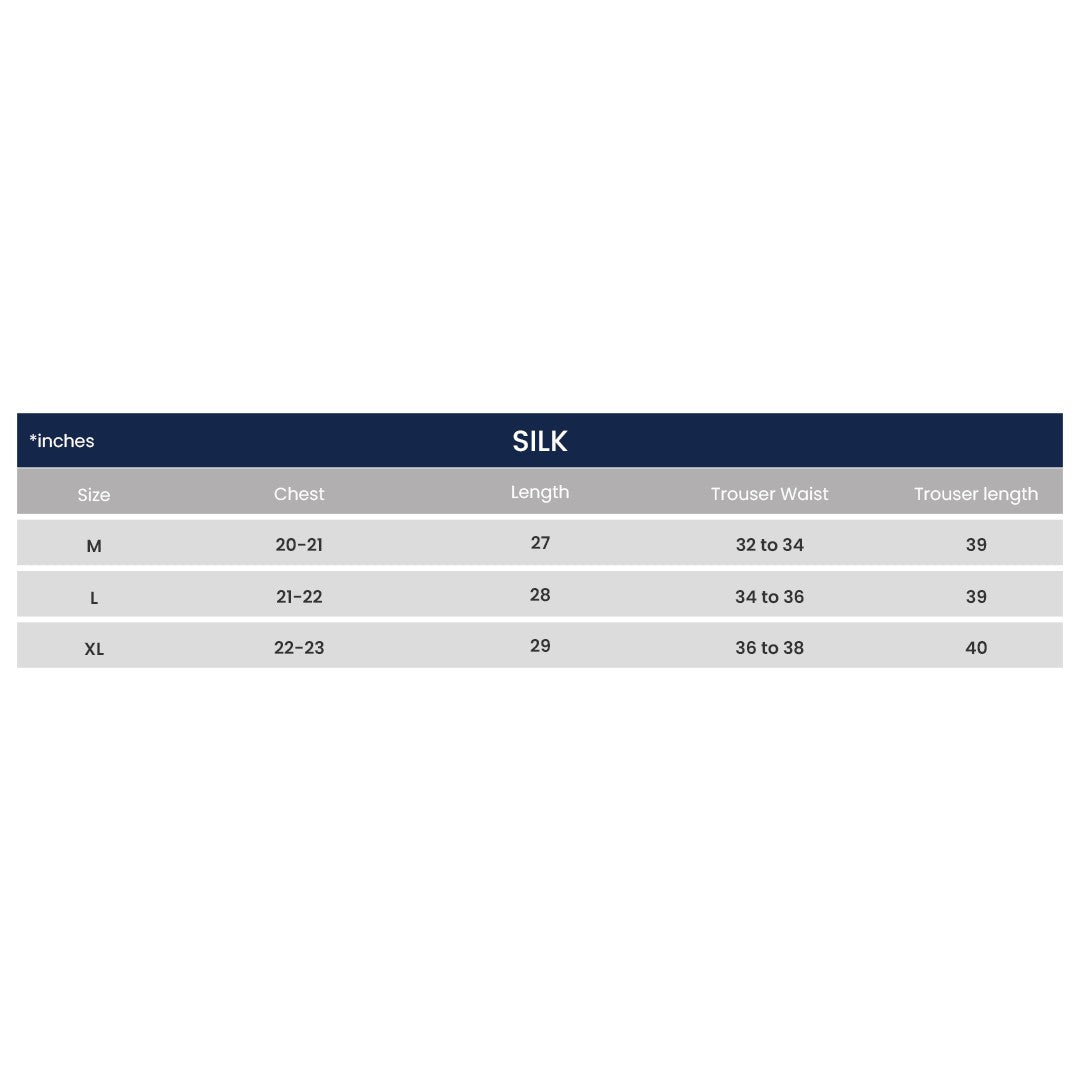 Silk Night Suit -White