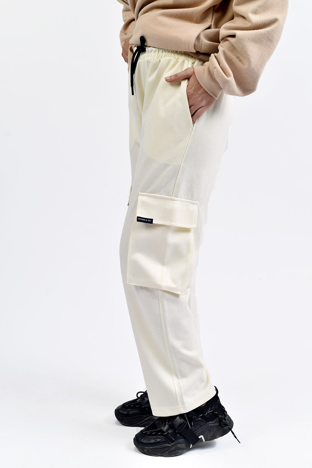 Off White Interlock Cargo Trowser