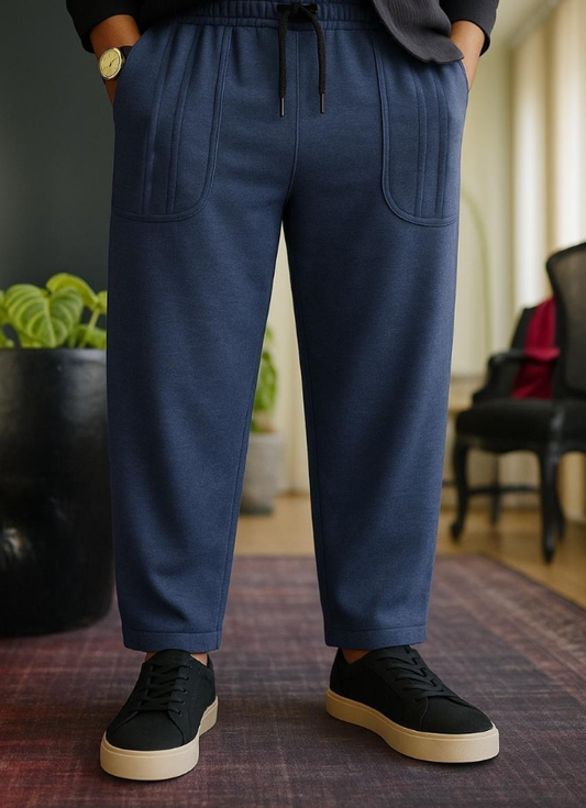 POCKET STRIPE BAGGY TROUSER (Blue)