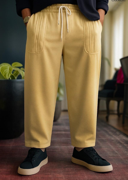 POCKET STRIPE BAGGY TROUSER (Beige)