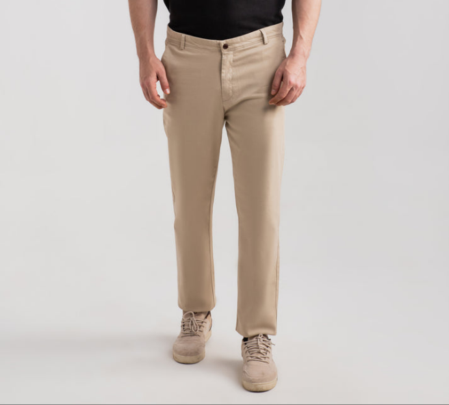 Beige Smart Fit Cotton Chino