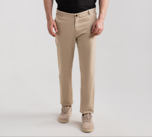 Beige Smart Fit Cotton Chino
