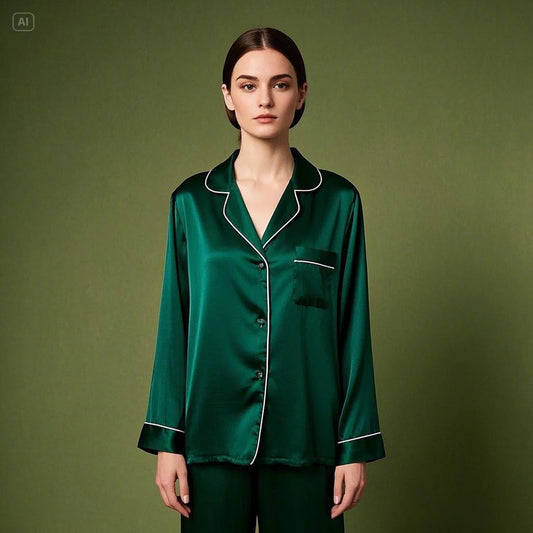Silk Night Suit - Green
