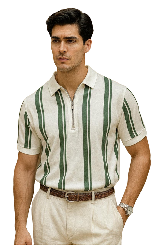 Lining Printed Zipper T-Shirt