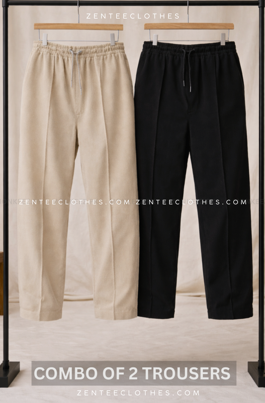 Pack Of 2 Plain Stripe Line  Trouser - Unisex