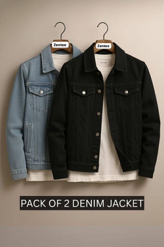 Pack of 2 denim Jackets unisex Blue / Black