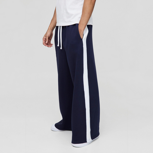 Side Panel Wide Leg Trouser - Neavy Blue