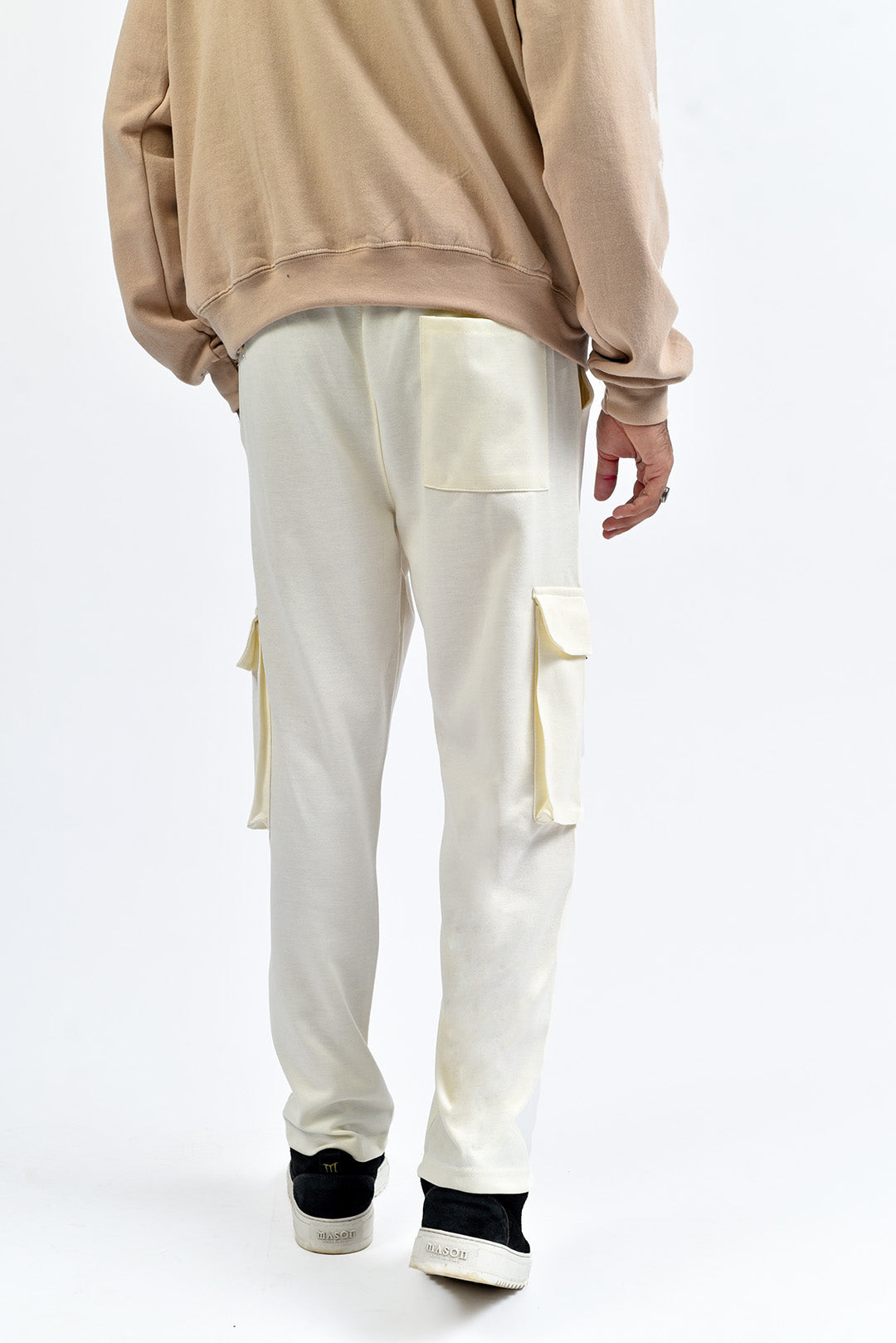 Off White Interlock Cargo Trowser