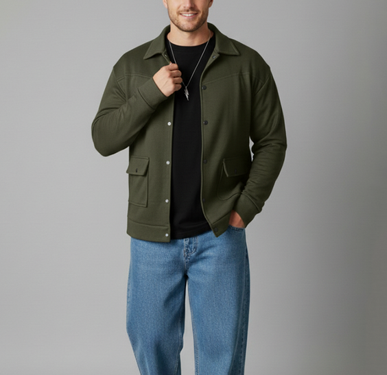 Olive Green Korean Jacket - Unisex