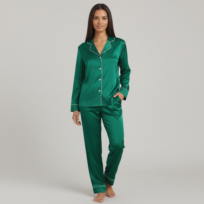 Silk Night Suit - Green
