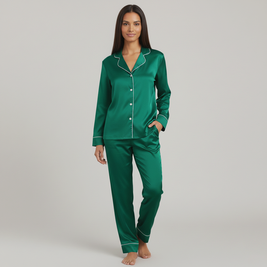 Silk Night Suit - Green