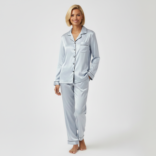 Silk Night Suit - Gray
