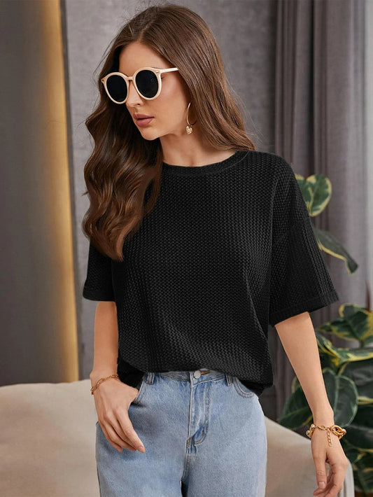 Knitted Drop shoulder - Black