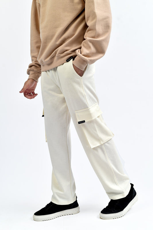 Off White Interlock Cargo Trowser
