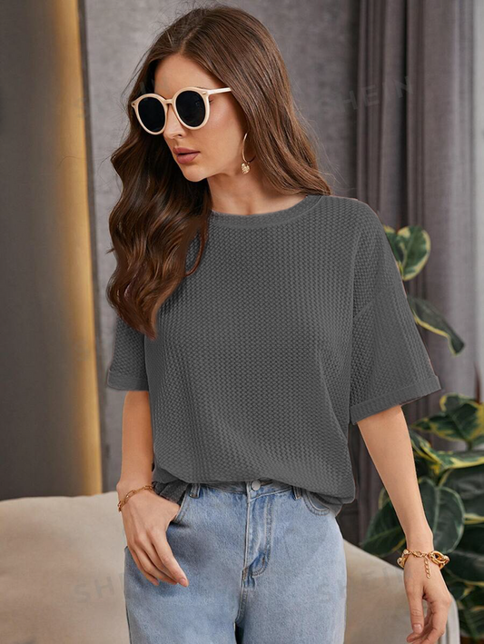 Knitted Drop shoulder - Charcoal