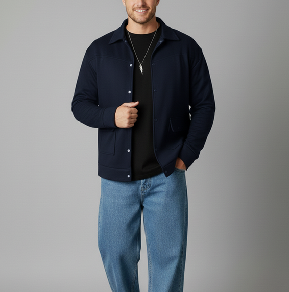 Neavy Blue Korean Jacket - Unisex